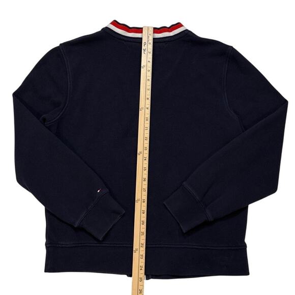 Tommy Hilfiger Sweater Mens Medium Blue Cardigan Button Front Preppy Distressed - Picture 6 of 8